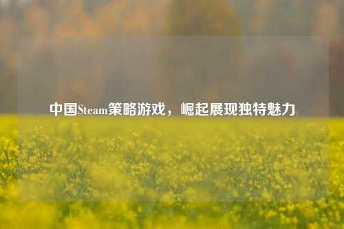 中国Steam策略游戏，崛起展现独特魅力