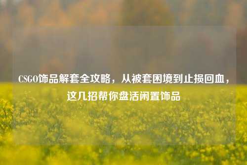 CSGO饰品解套全攻略,从被套困境到止损回血,这几招帮你盘活闲置饰品