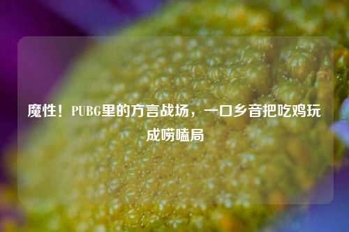 魔性!PUBG里的方言战场,一口乡音把吃鸡玩成唠嗑局
