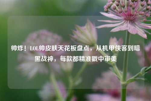 帅炸!LOL帅皮肤天花板盘点,从机甲侠客到暗黑战神,每款都精准戳中审美