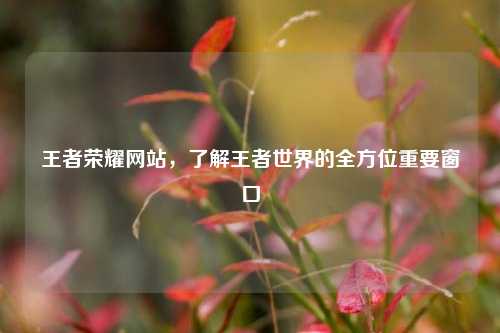 王者荣耀网站，了解王者世界的全方位重要窗口