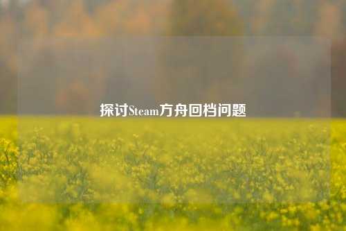 探讨Steam方舟回档问题