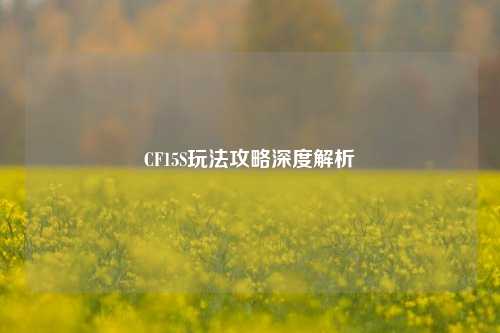CF15S玩法攻略深度解析