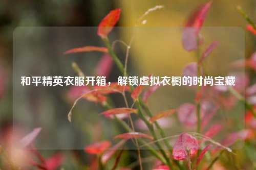 和平精英衣服开箱,解锁虚拟衣橱的时尚宝藏