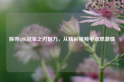 探寻LOL冠军之刃魅力，从精彩视频中点燃***