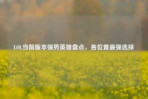 LOL当前版本强势英雄盘点，各位置最强选择