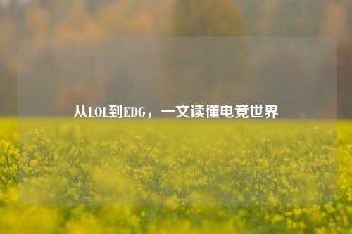 从LOL到EDG,一文读懂电竞世界