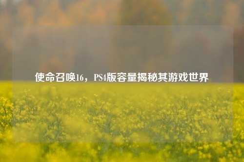 使命召唤16，PS4版容量揭秘其游戏世界
