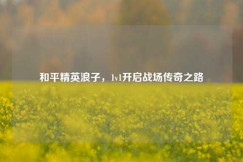 和平精英浪子，1v1开启战场传奇之路