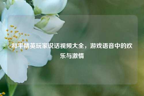 和平精英玩家说话视频大全，游戏语音中的欢乐与***