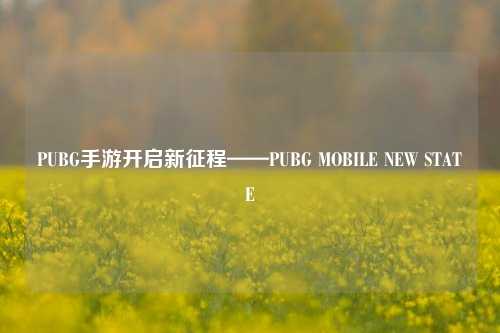 PUBG手游开启新征程——PUBG MOBILE NEW STATE