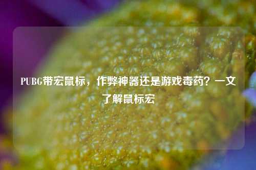 PUBG带宏鼠标，作弊神器还是游戏毒药？一文了解鼠标宏