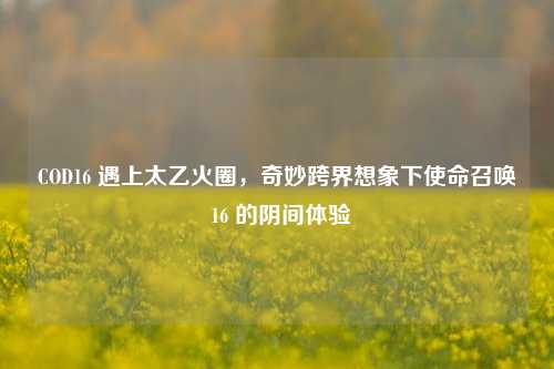 COD16 遇上太乙火圈,奇妙跨界想象下使命召唤 16 的阴间体验