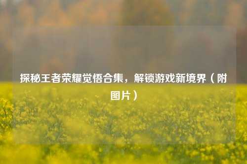 探秘王者荣耀觉悟合集，解锁游戏新境界（附图片）