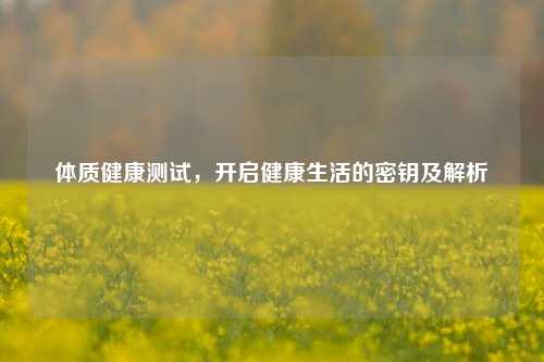 体质健康测试，开启健康生活的密钥及解析