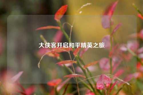 大侠客开启和平精英之旅