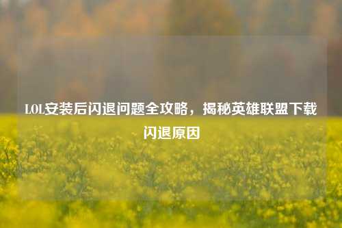 LOL安装后闪退问题全攻略,揭秘英雄联盟下载闪退原因