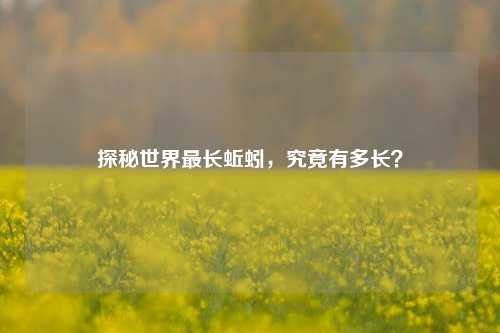 探秘世界最长蚯蚓，究竟有多长？