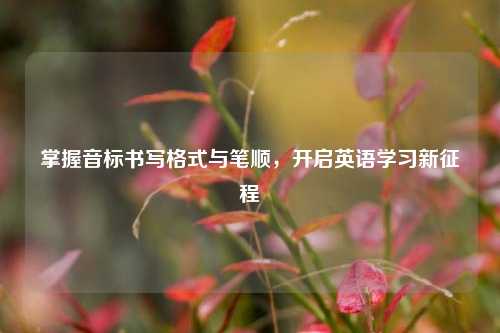 掌握音标书写格式与笔顺，开启英语学习新征程