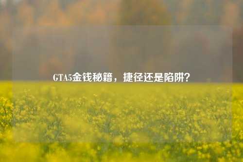 GTA5金钱秘籍,捷径还是陷阱?