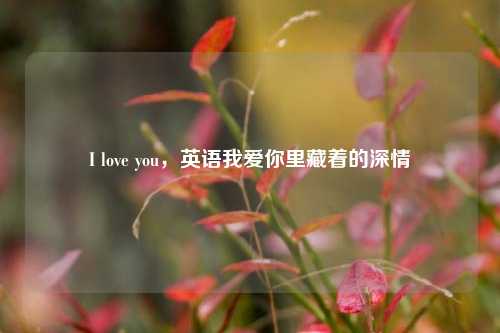 I love you，英语我爱你里藏着的深情