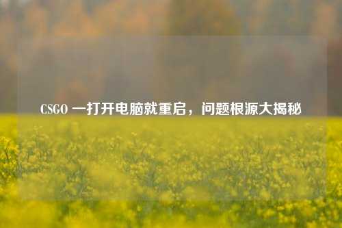 CSGO 一打开电脑就重启，问题根源大揭秘
