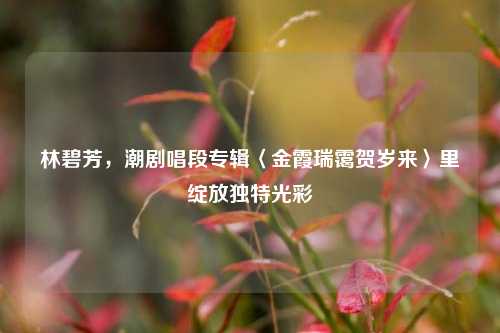 林碧芳,潮剧唱段专辑〈金霞瑞霭贺岁来〉里绽放独特光彩