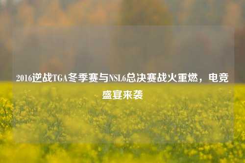 2016逆战TGA冬季赛与NSL6总决赛战火重燃，电竞盛宴来袭