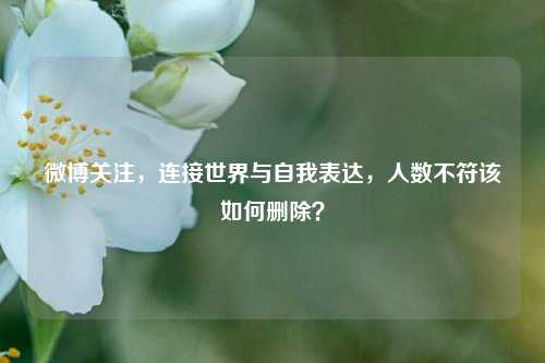 微博关注,连接世界与自我表达,人数不符该如何删除?