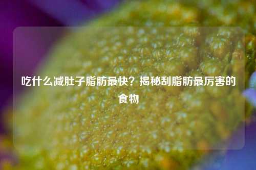 吃什么减肚子脂肪最快?揭秘刮脂肪最厉害的食物