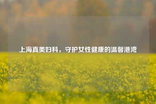 上海真美妇科，守护女性健康的温馨港湾