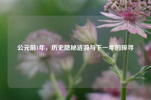 公元前1年，历史隐秘涟漪与下一年的探寻