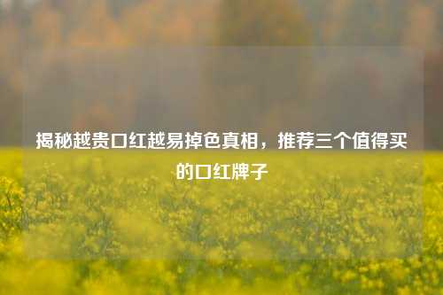 揭秘越贵口红越易掉色真相,推荐三个值得买的口红牌子