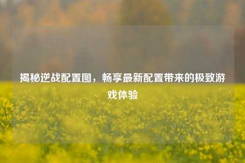 揭秘逆战配置图，畅享最新配置带来的极致游戏体验