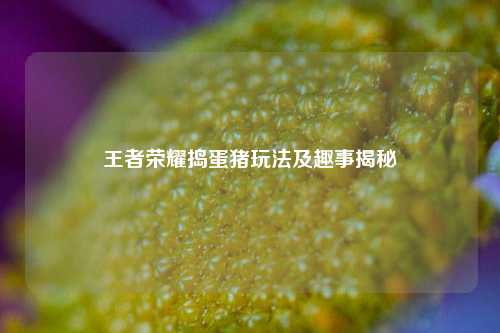 王者荣耀捣蛋猪玩法及趣事揭秘