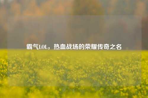 霸气LOL，热血战场的荣耀传奇之名