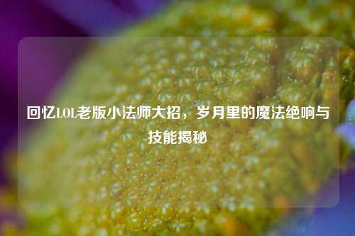 回忆LOL老版小法师大招，岁月里的魔法绝响与技能揭秘