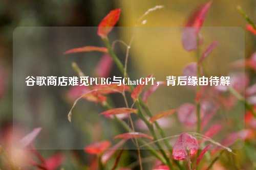 谷歌商店难觅PUBG与ChatGPT，背后缘由待解