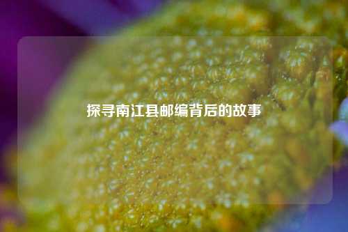 探寻南江县邮编背后的故事