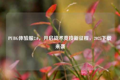 PUBG体验服2.0，开启战术竞技新征程，2025下载来袭