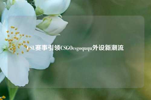 CSL赛事引领CSGOcsgoququ外设新潮流