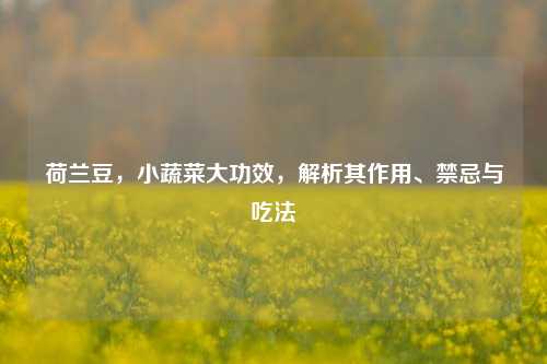 荷兰豆，小蔬菜大功效，解析其作用、禁忌与吃法