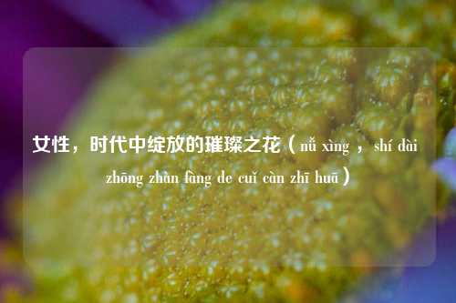 女性，时代中绽放的璀璨之花（nǚ xìng ，shí dài zhōng zhàn fàng de cuǐ càn zhī huā）