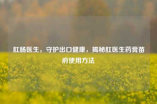肛肠医生，守护出口健康，揭秘肛医生药膏苗府使用方法