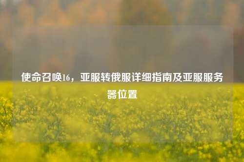 使命召唤16，亚服转俄服详细指南及亚服服务器位置