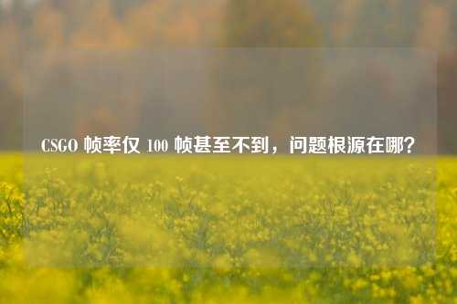 CSGO 帧率仅 100 帧甚至不到,问题根源在哪?